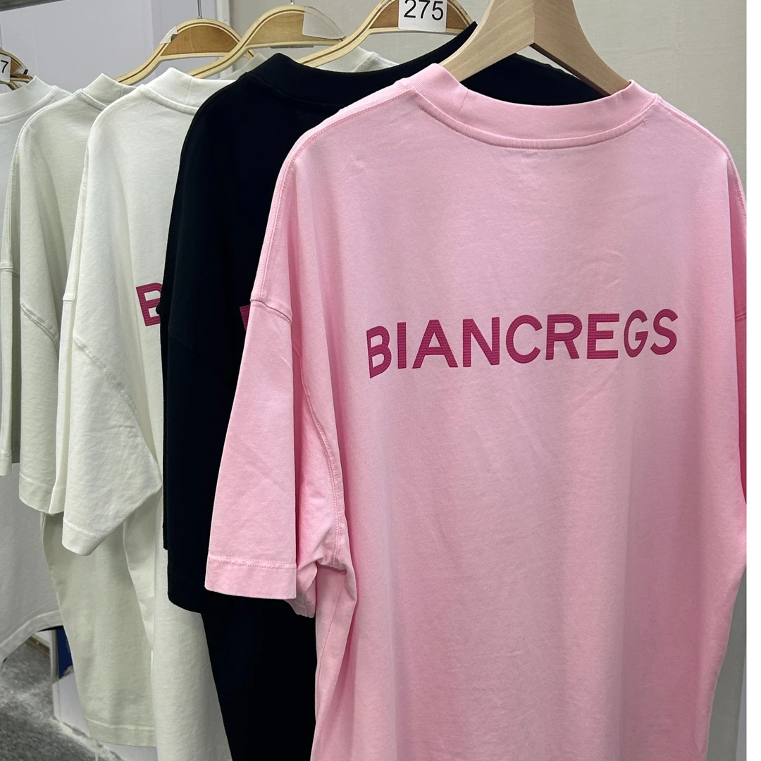 夏新款简约圆领短袖T恤男宽松微阔男士上衣260g重磅纯棉潮流t恤