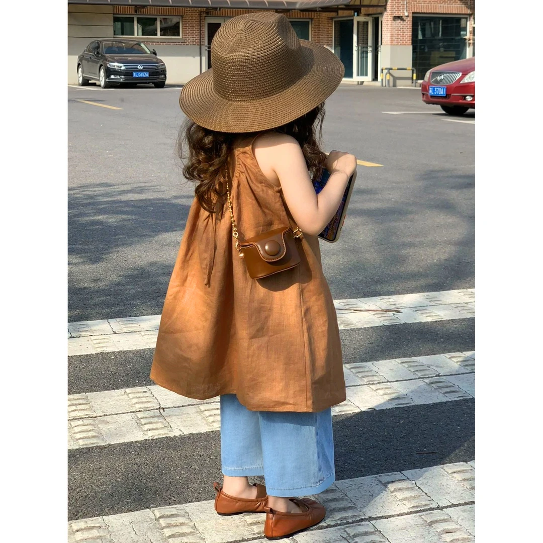 韩国裙子爆款女童连衣裙2025新款时髦夏季两件套童装套装