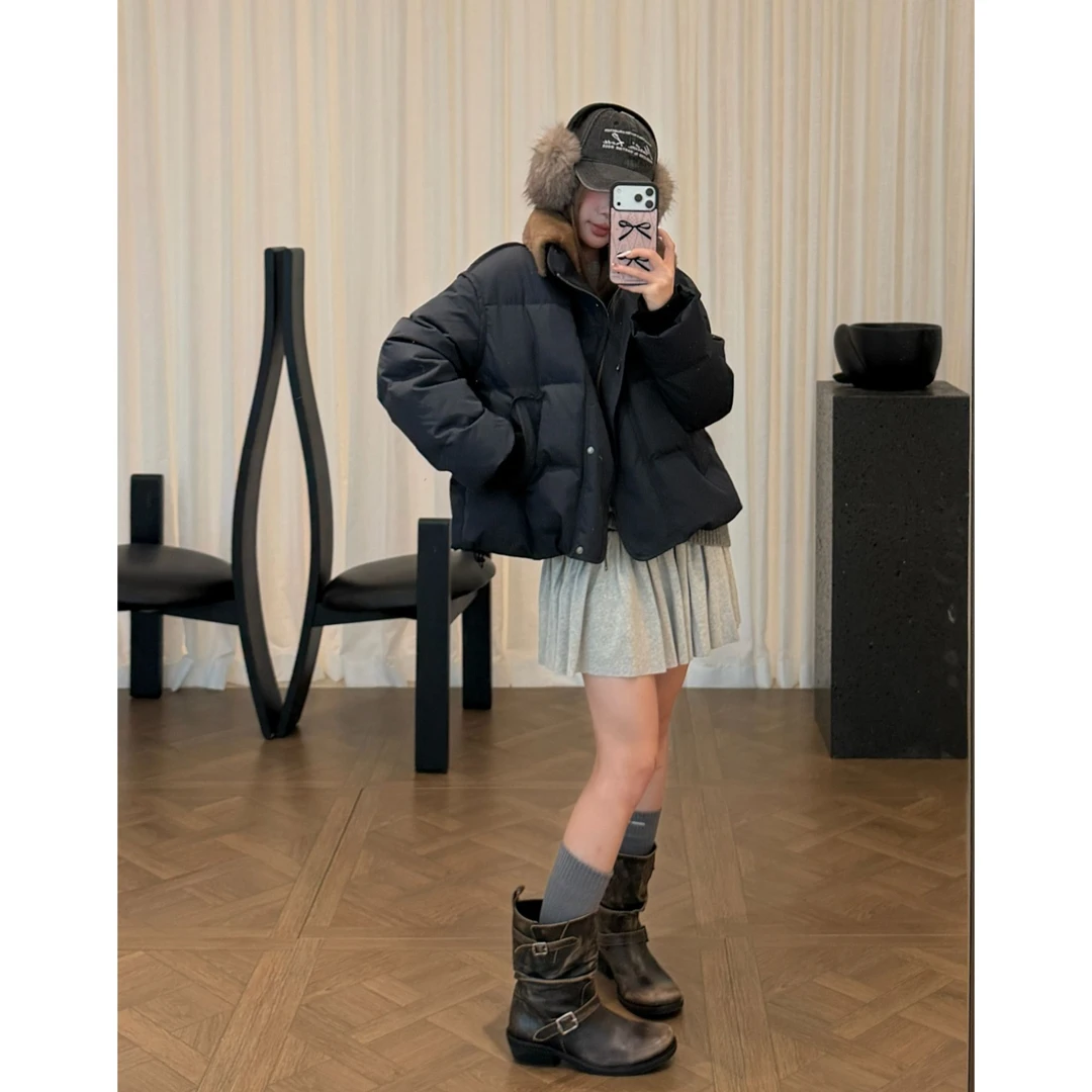 FOLLOWED BY ADONIS 翻毛领羽绒夹克