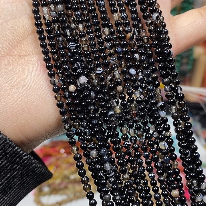 玛瑙/玉髓未镶嵌珠宝半成品玛瑙卡3mm（3条）