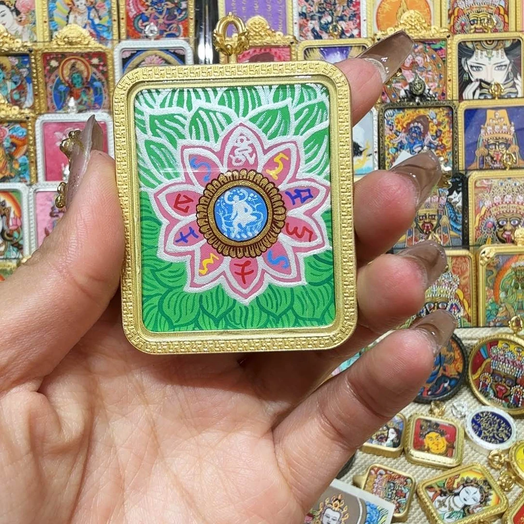 吊坠热贡纯手绘唐卡非遗文化