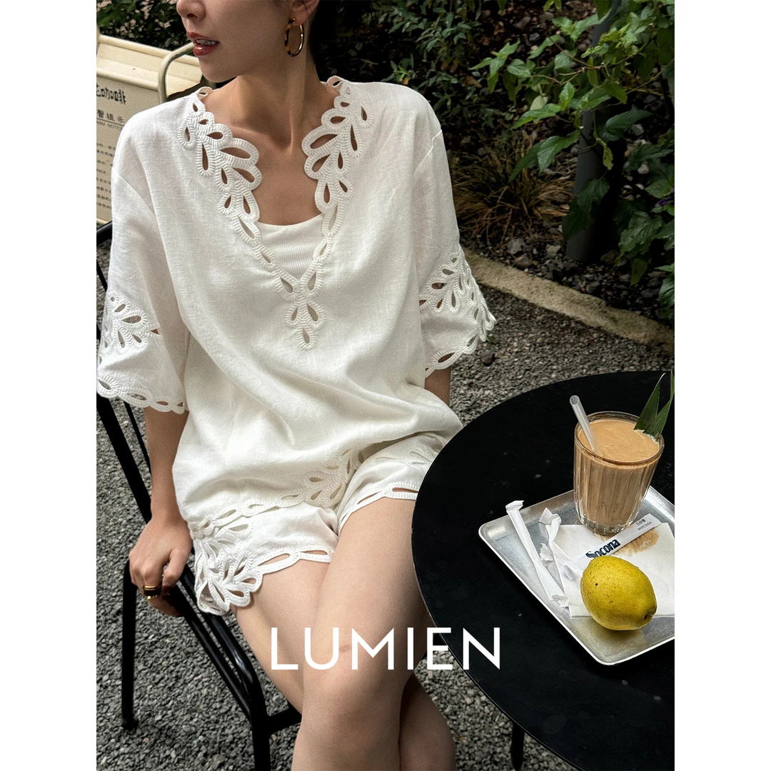 【LUMIEN】轻盈透气定位立体镂空苎麻天丝套装LX5CZT093/LX5CZU094