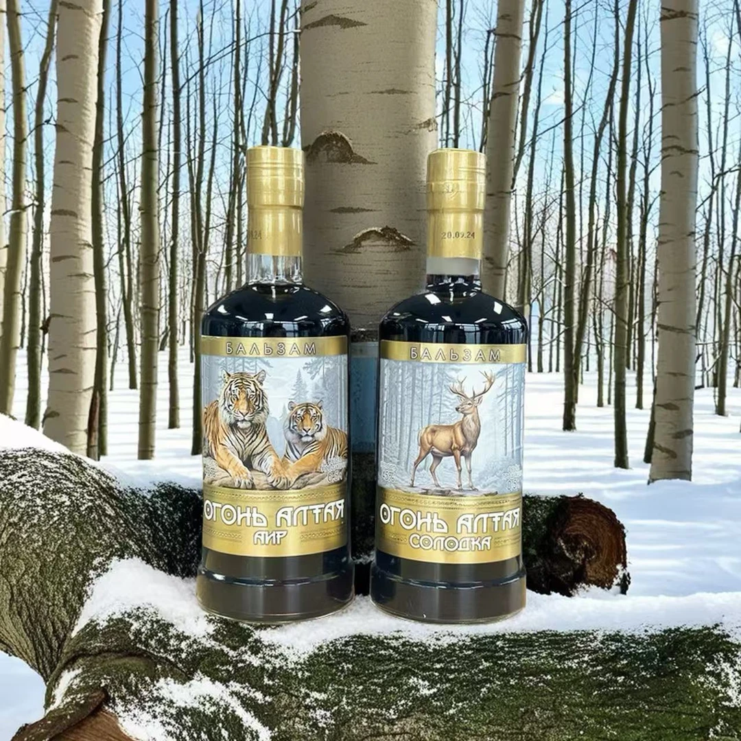 【俄品优选】俄罗斯进口巴液喝里烈焰双虎1瓶强酊浸泡配置酒45°g