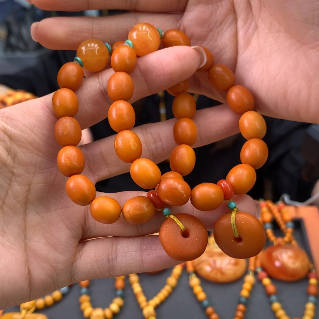 未镶嵌蜜蜡手串多样性发一