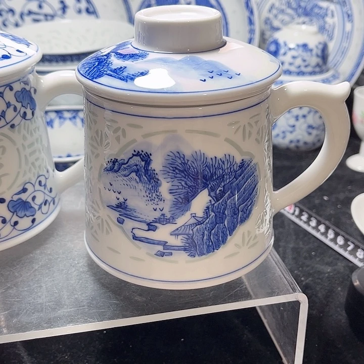 碗╰****ξ手绘山水办公杯一个