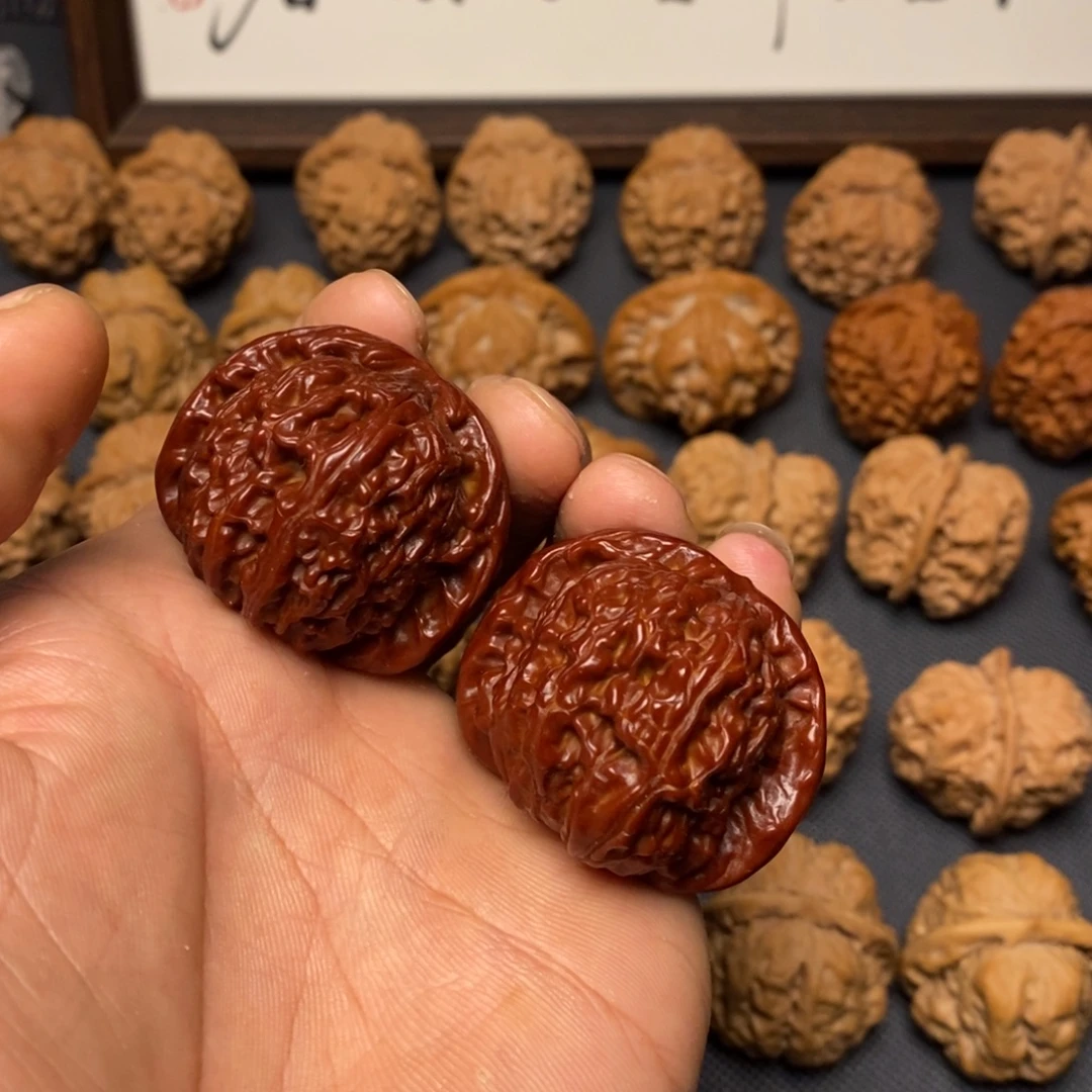 把件文玩核桃白狮子