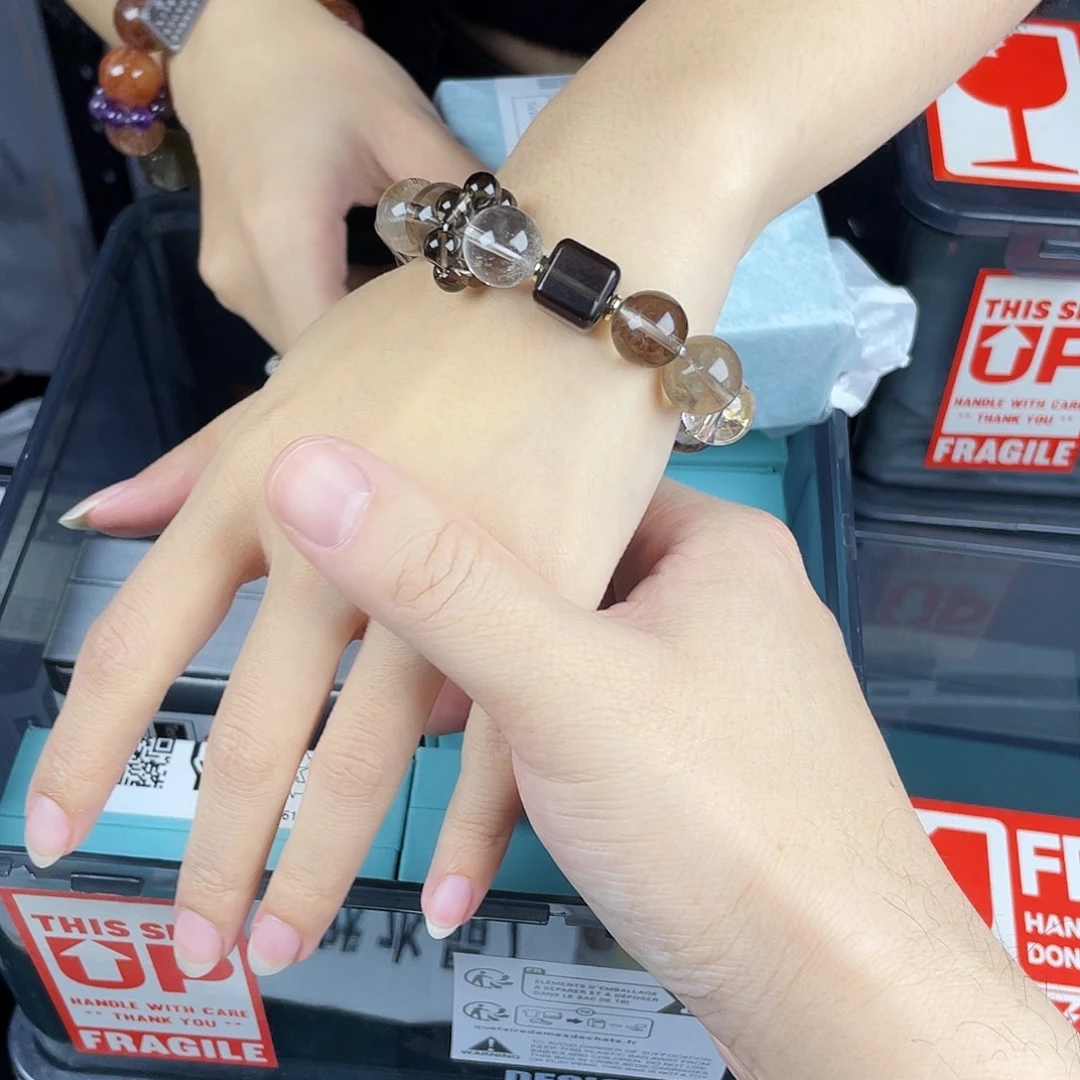 银S925镀金镶嵌手串水晶