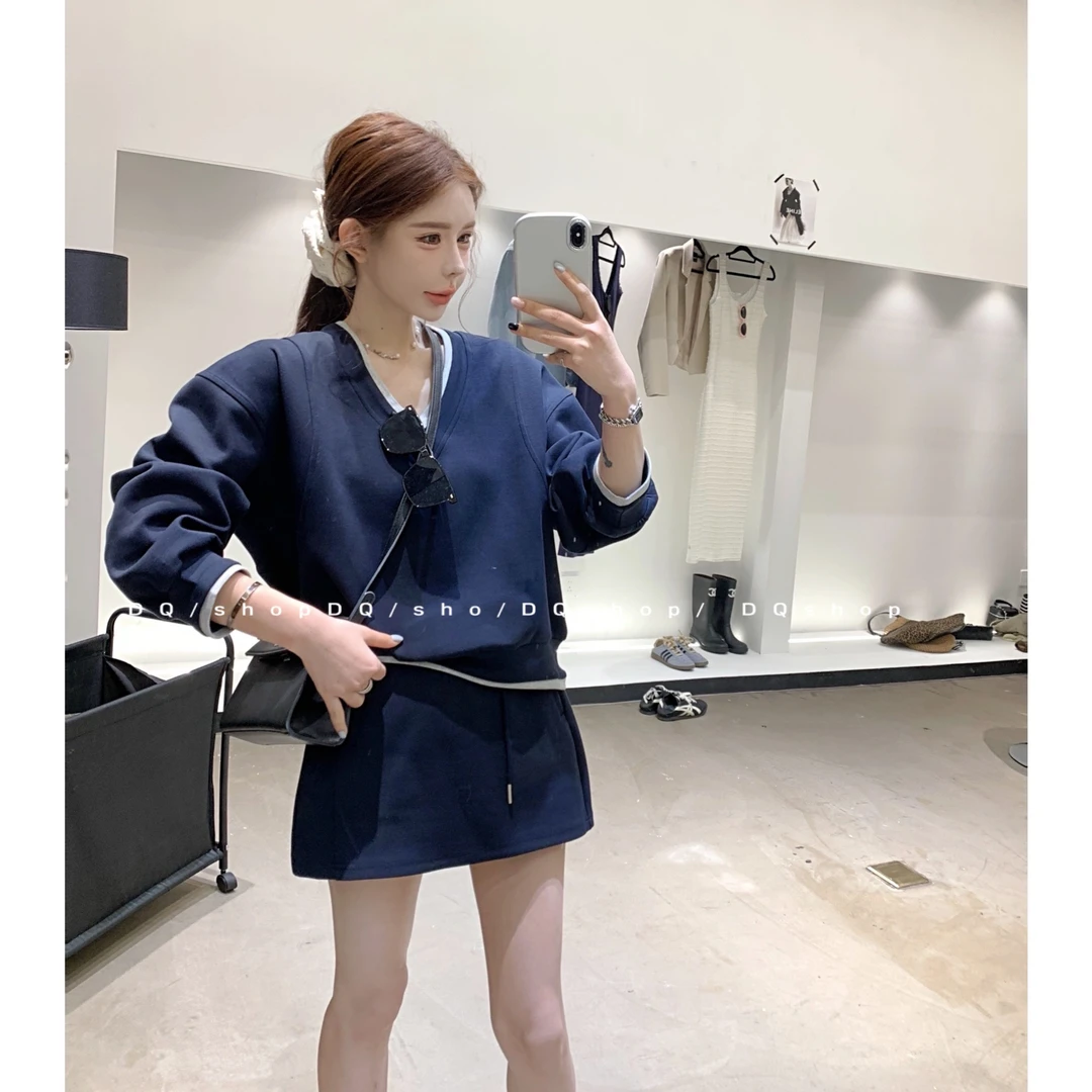 【 查理周刊】 拼色卫衣套装