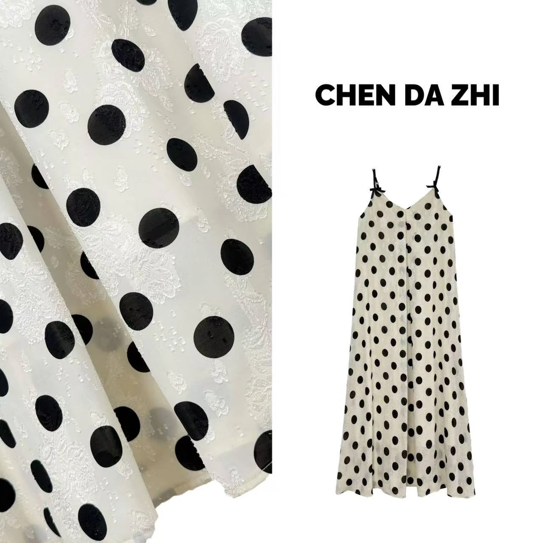 【大只定制】波尔卡假日 设计师款高级感显瘦气质波点裙5CLDD9301