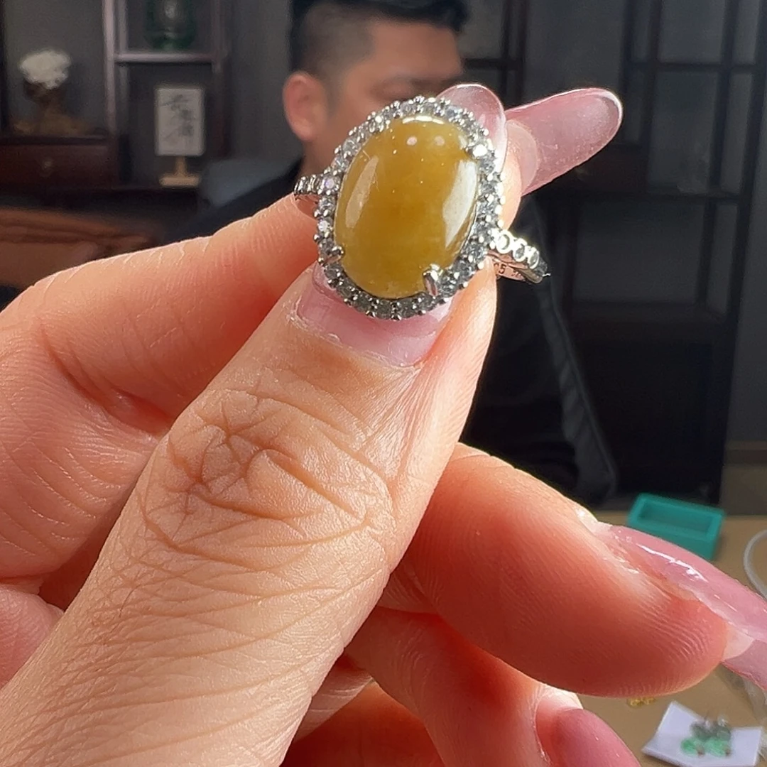 翡翠银S925镶嵌戒指戒指46