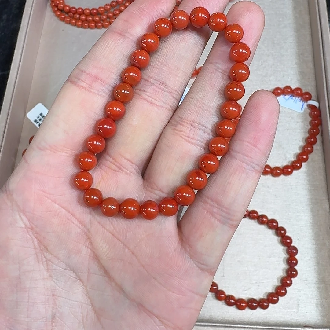 南红玛瑙未镶嵌手链原矿南红手串6mm