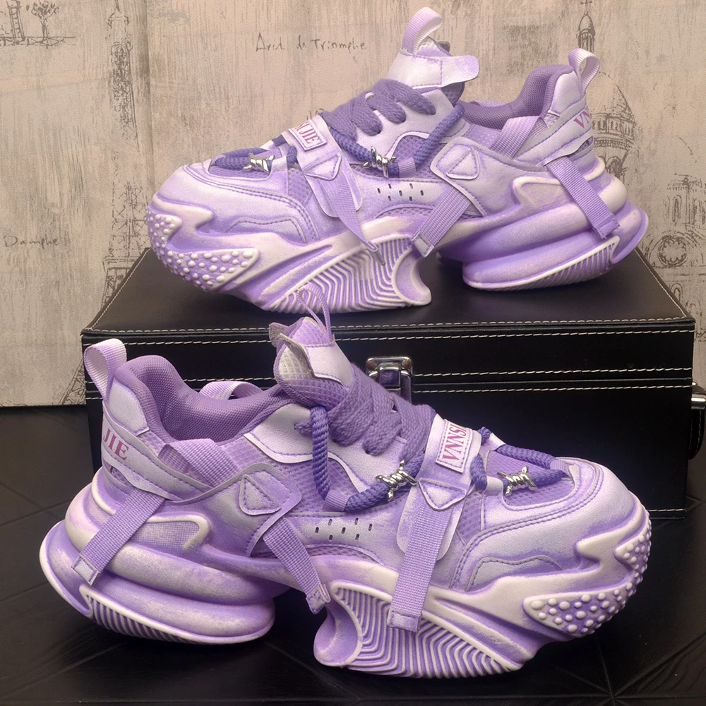 高街穿搭青春潮流厚底增高网面鞋时尚青年透气百搭老爹鞋运动鞋男