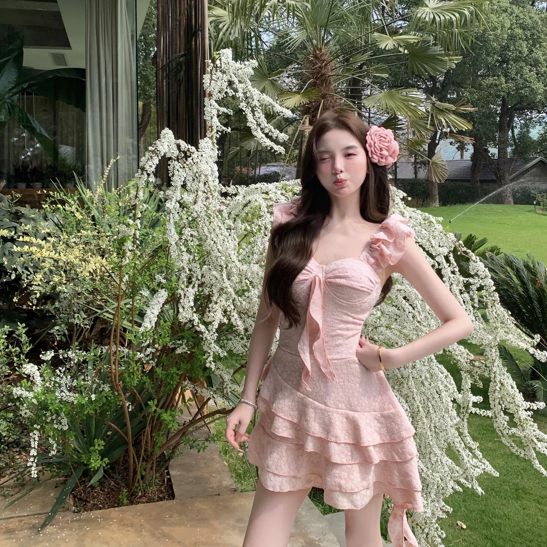 新款甜美时尚少女高颜值式泳衣显瘦遮肉遮肚纯欲适合温泉美女女款