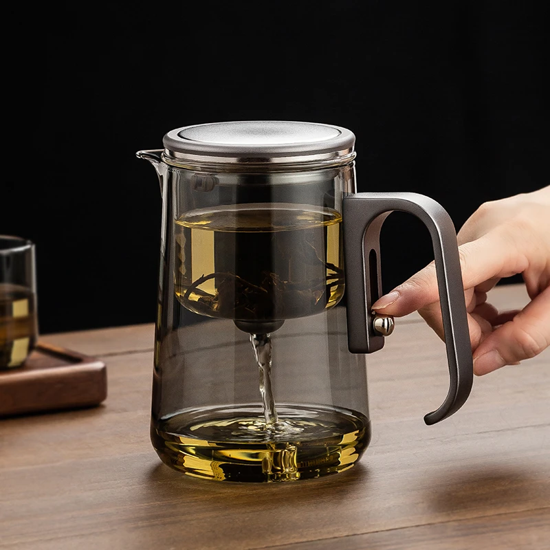 新款磁吸飘逸杯泡茶壶茶水分离泡茶杯高档全玻璃内胆茶壶泡茶专用