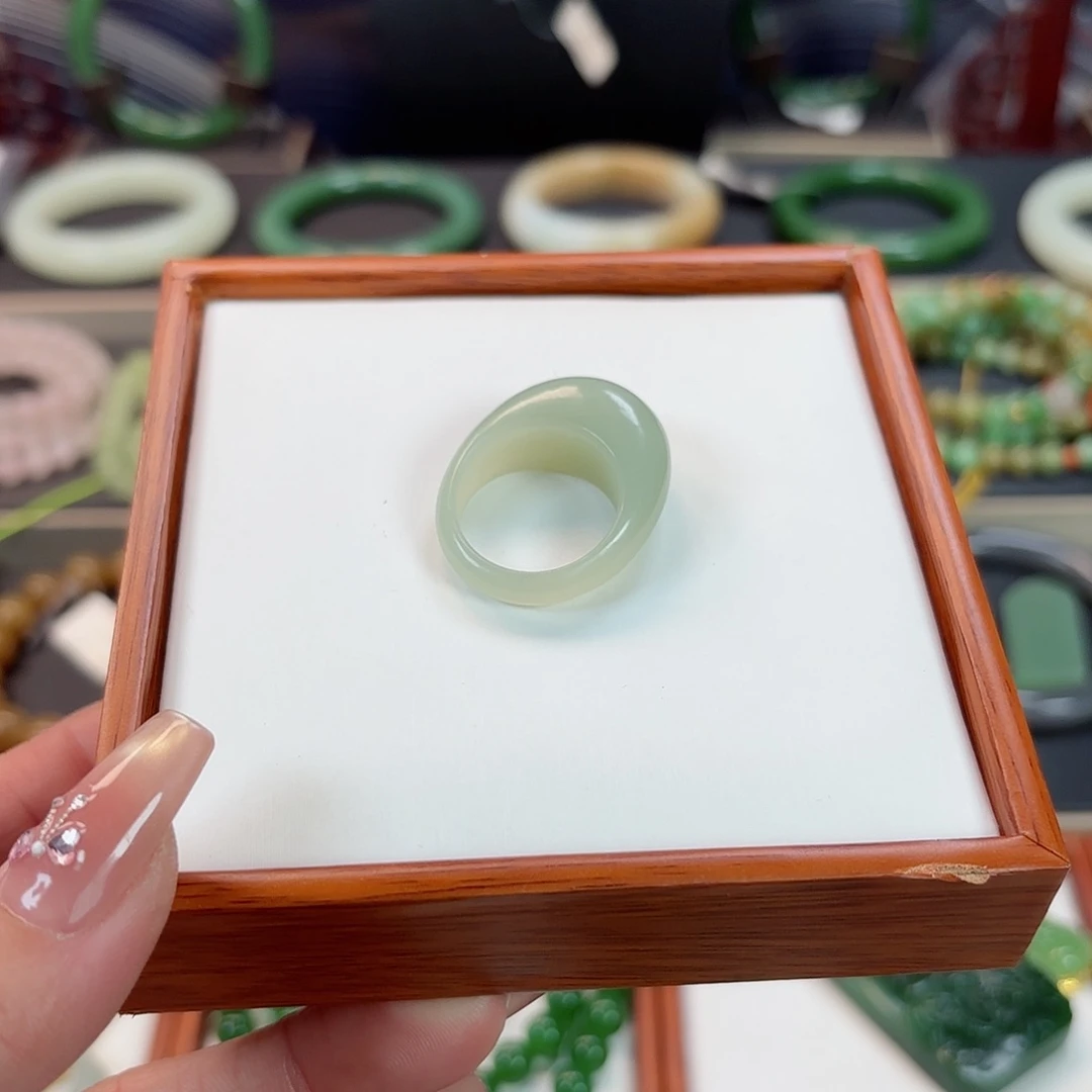 和田玉戒指19.3未镶嵌暖*