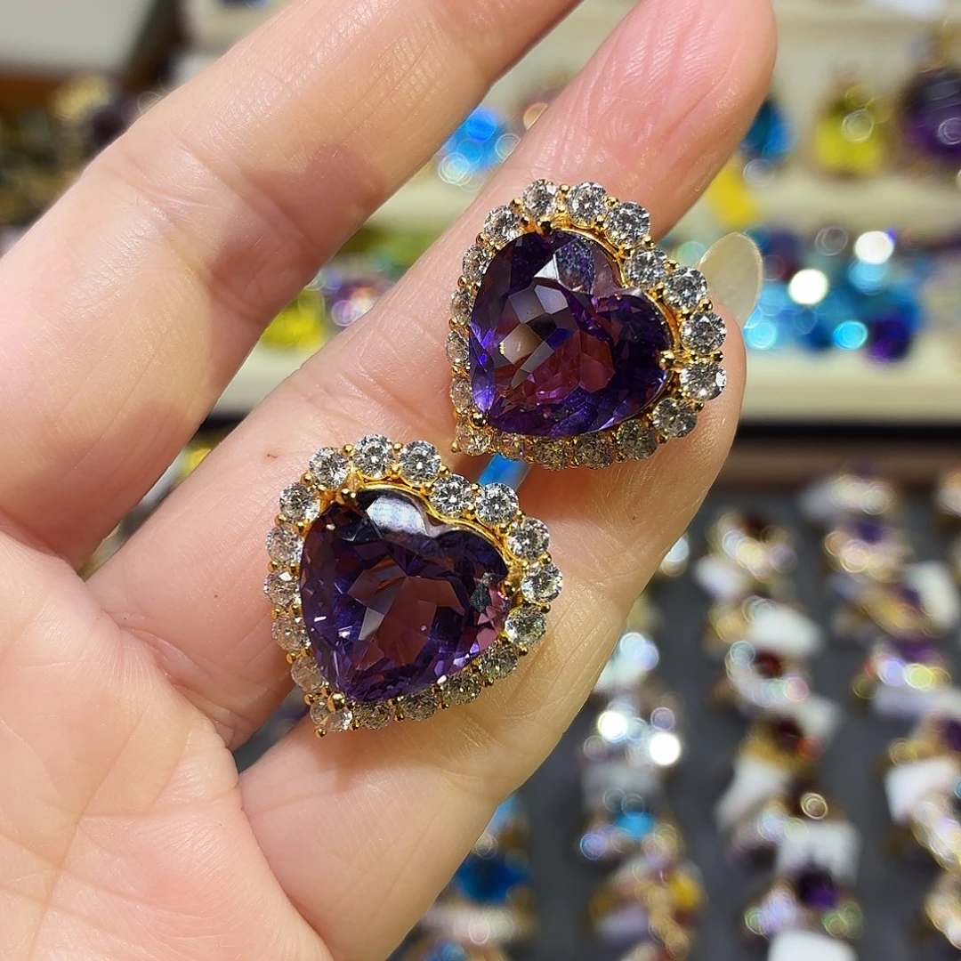 阿***姐银S925镶嵌水晶耳饰