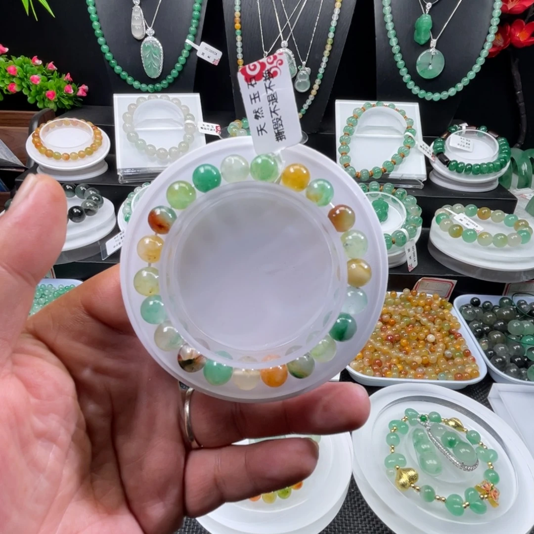 石英质玉（非洲翠）未镶嵌手串