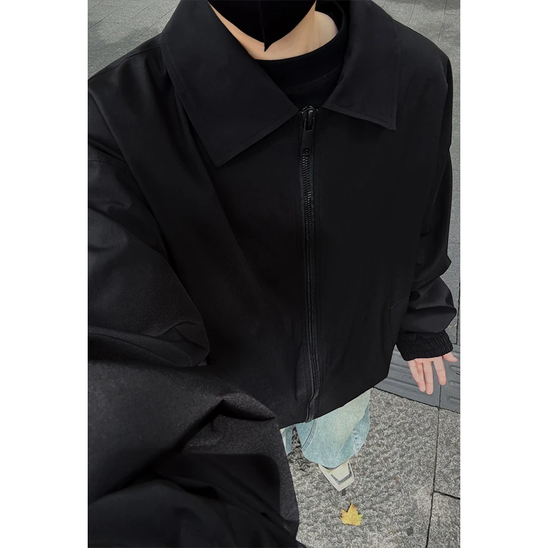 隐匿者美式街头休闲翻领夹克衫秋季设计感潮流宽松飞行员外套上衣