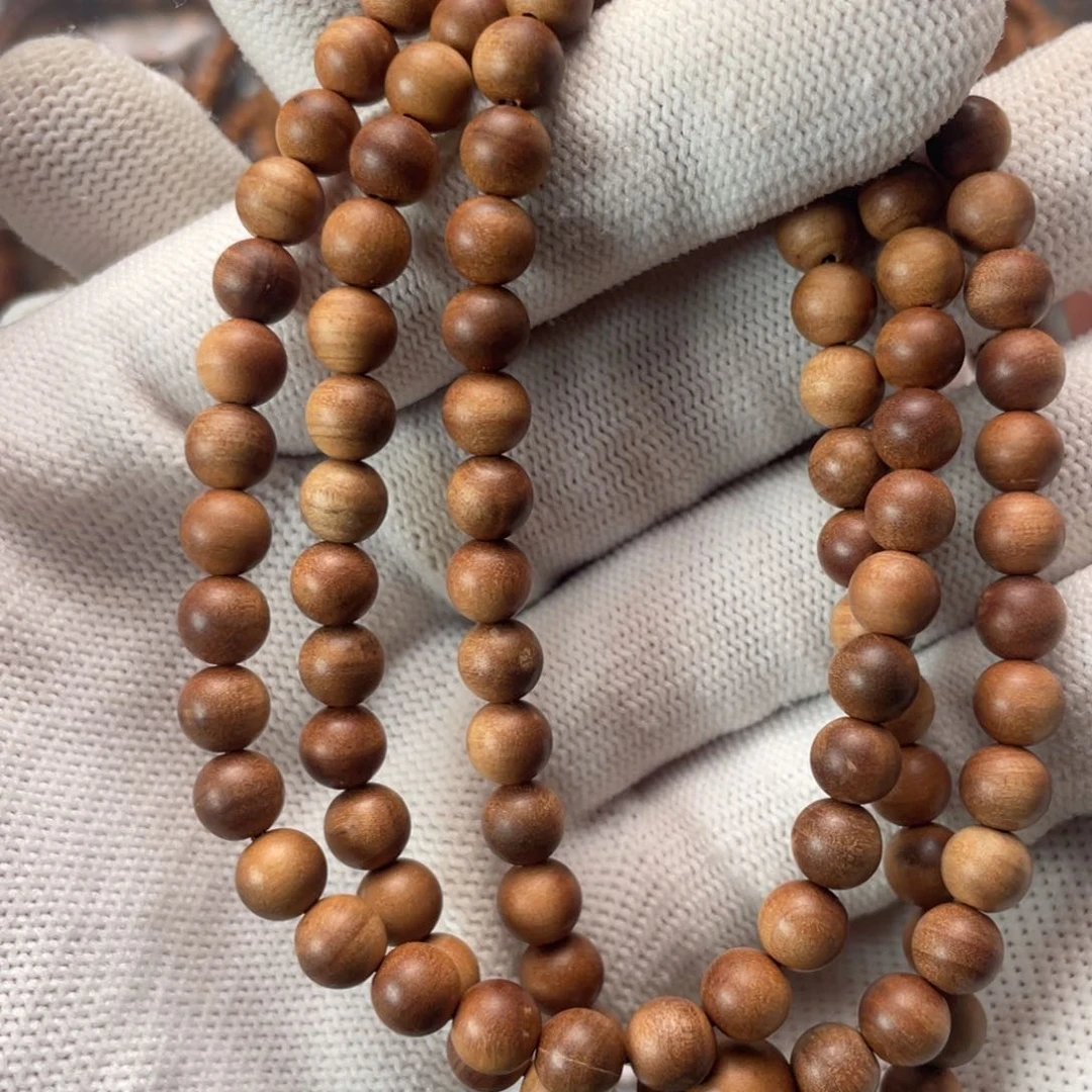 檀香木手串/手链相*微瑕0.6*108横黑沉