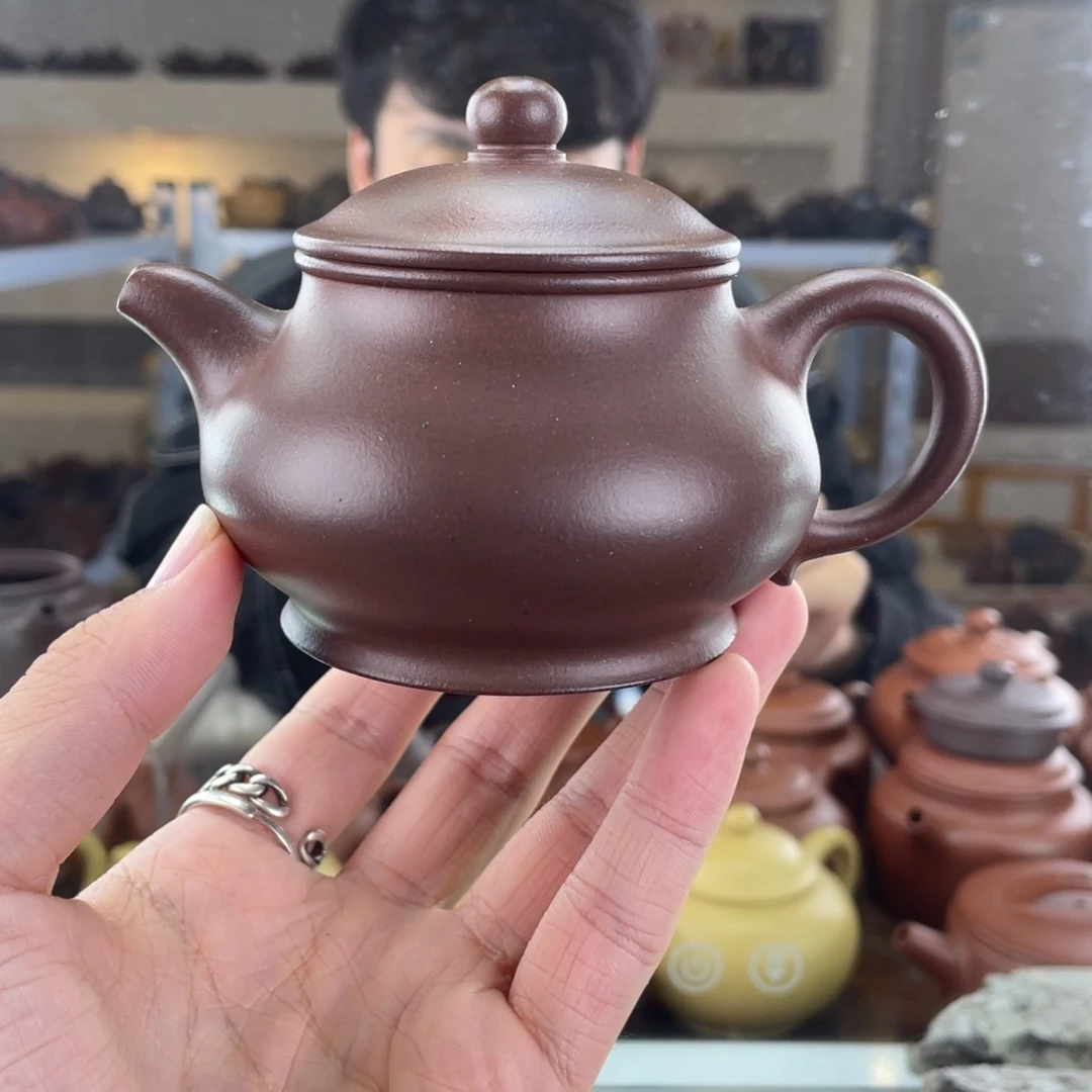 紫砂茶壶180cc老紫泥此处