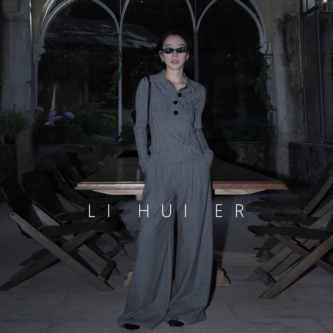 LiHuiEr李慧儿【城市游牧】高智感亨利针织衫老钱羊毛上衣LL025703