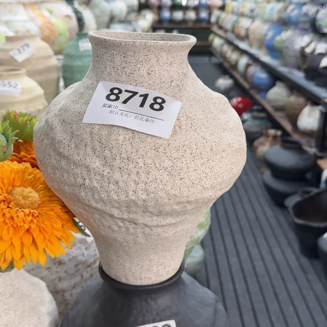 ****高陶摆件景德镇高温花瓶编码8718高28口8默认无孔