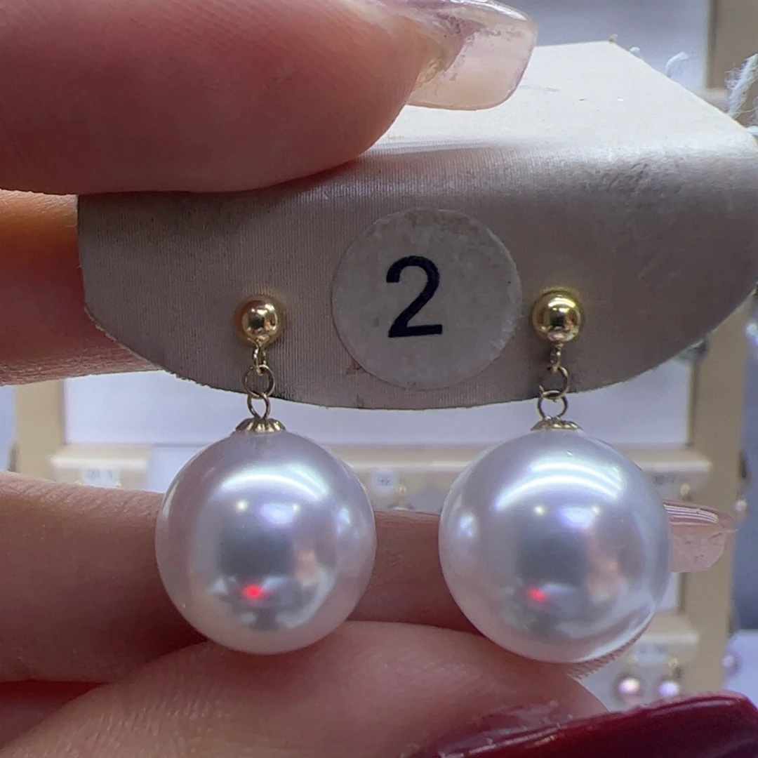 淡水珍珠耳饰18K金镶嵌
