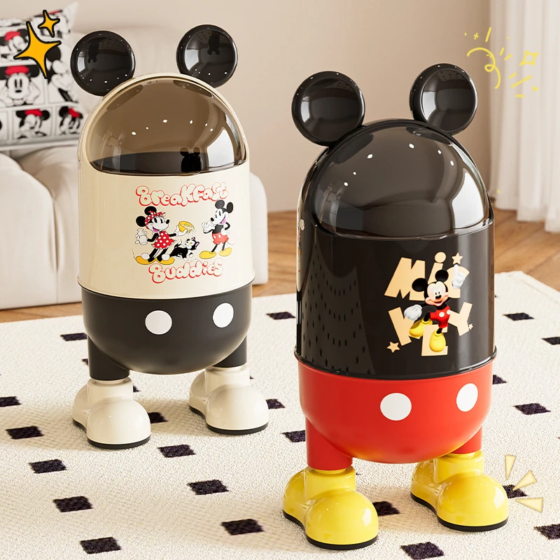 【迪士尼正版授权】米奇垃圾桶创意卡通客厅带盖垃圾桶可爱玩具收纳