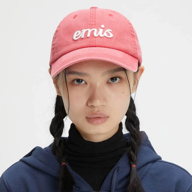 Hjie-【手写体棒球帽】韩系百搭LOGO软顶棒球帽