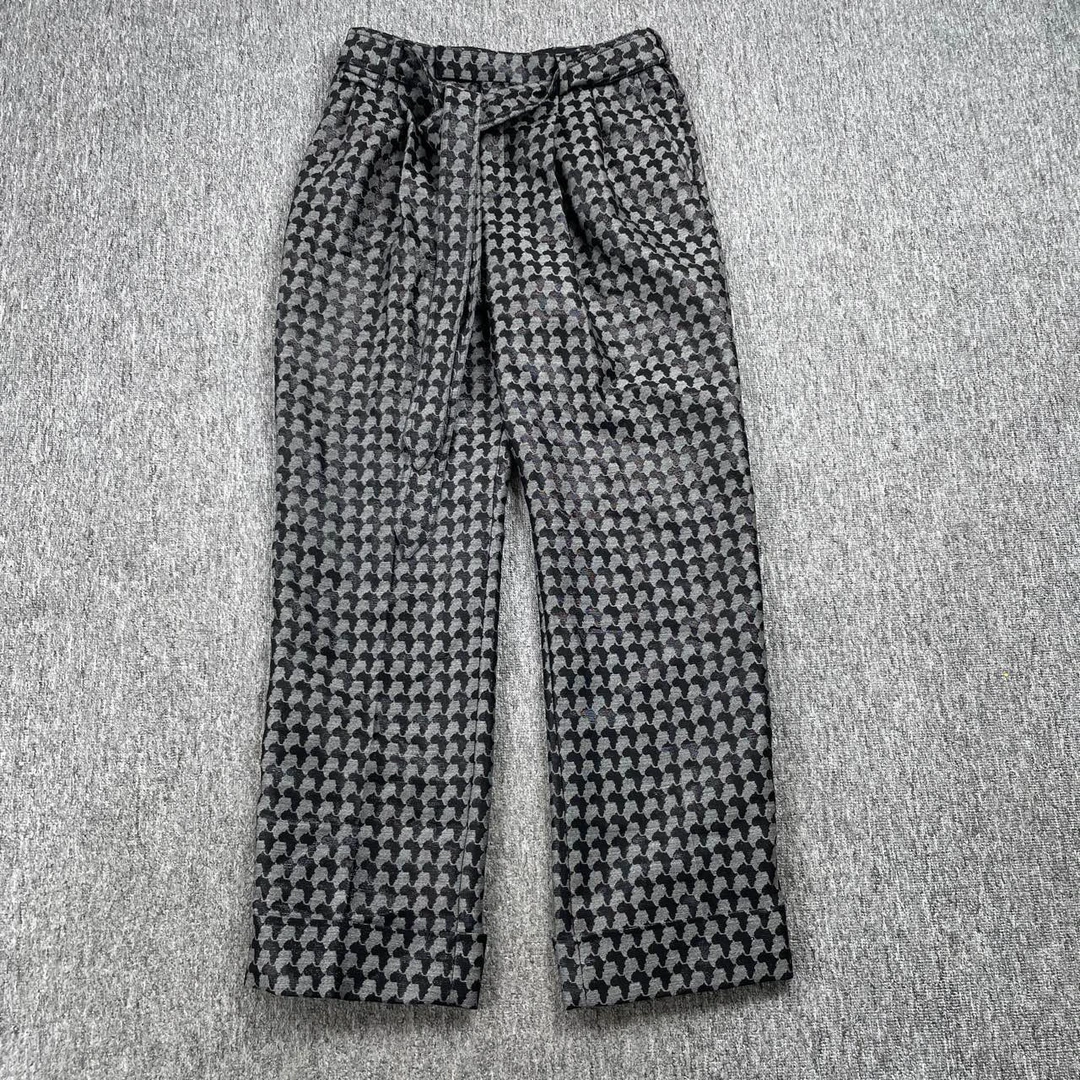 全新未使用 LouisVuitton/路易威登 6510/千鸟格飘带长裤/40码/