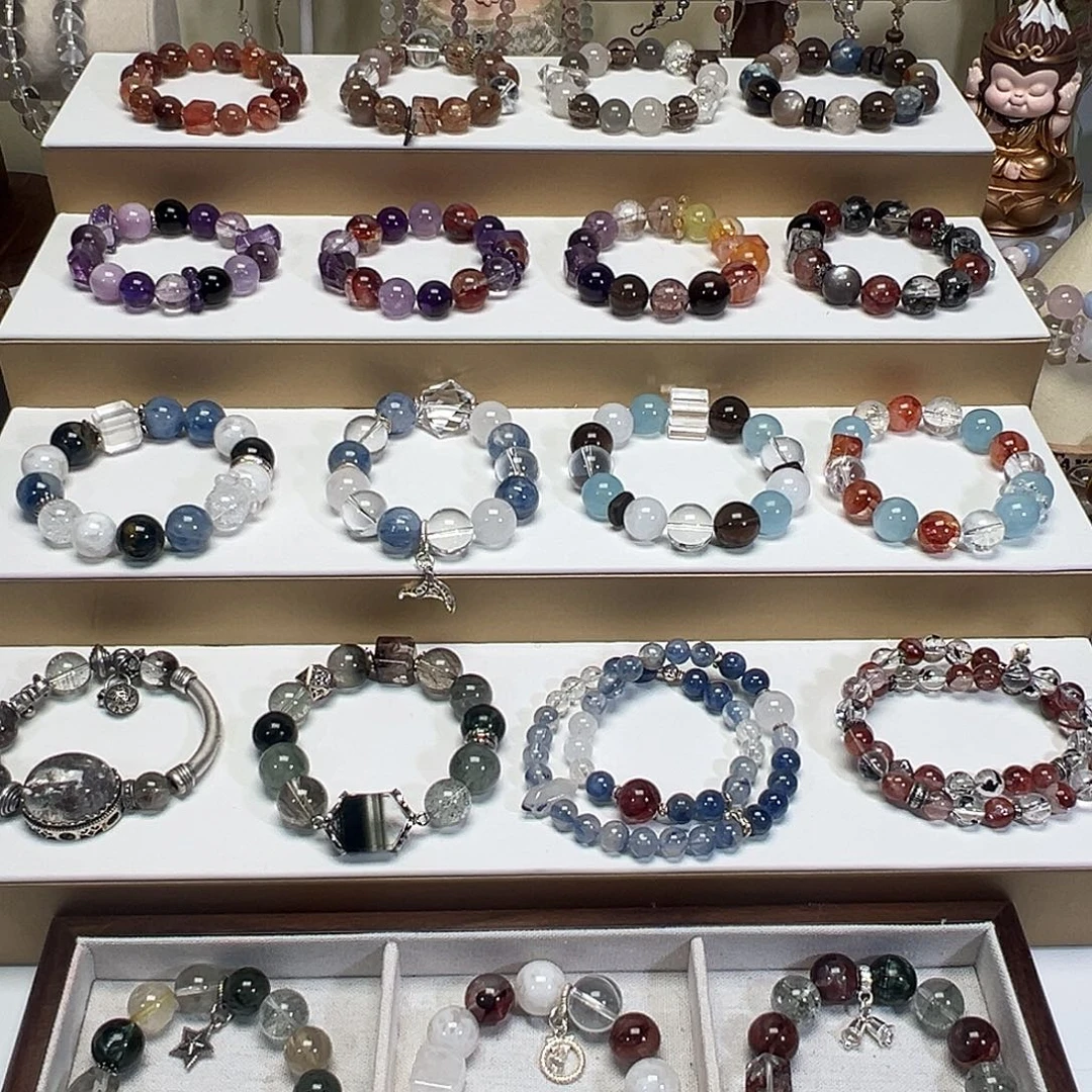 未镶嵌手链烟晶单珠