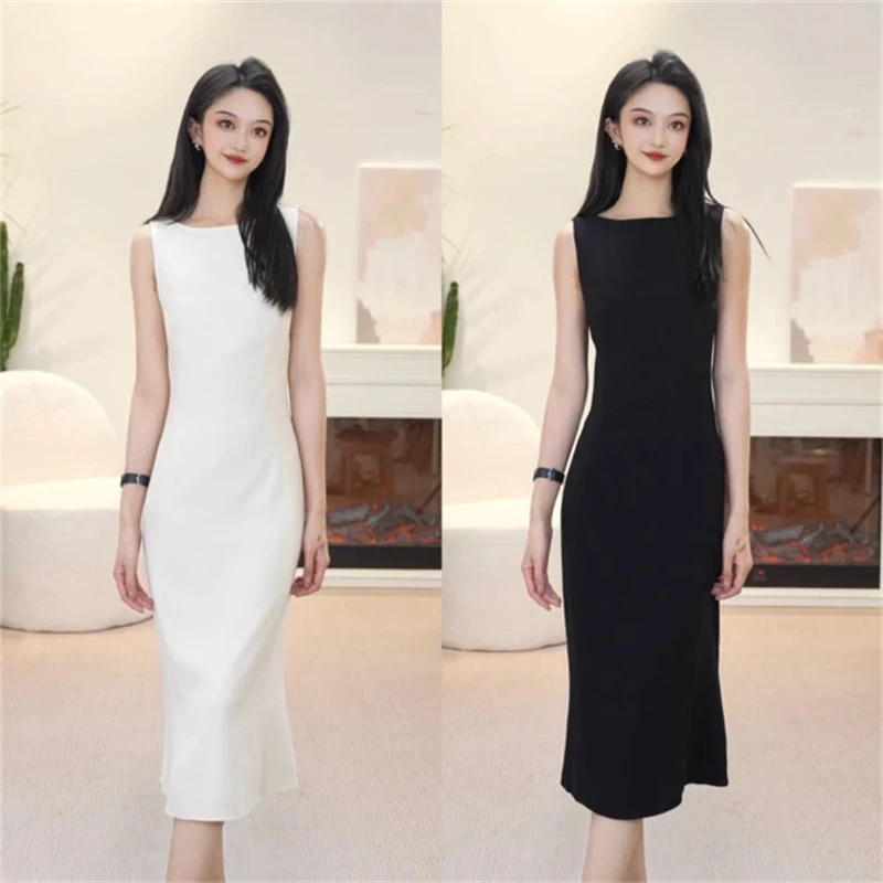 商场同款新女装正品2025春夏新款高级感优雅女神裙无袖鱼尾连衣裙