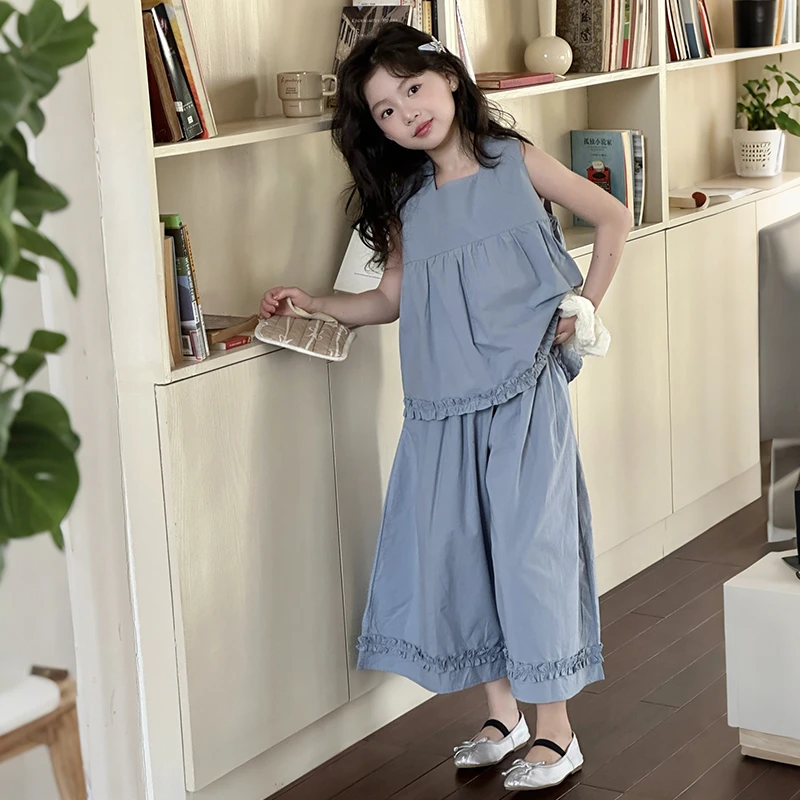 简约潮牌店铺儿童服装2025年款衣服女童装夏装套装6-12岁高级感15