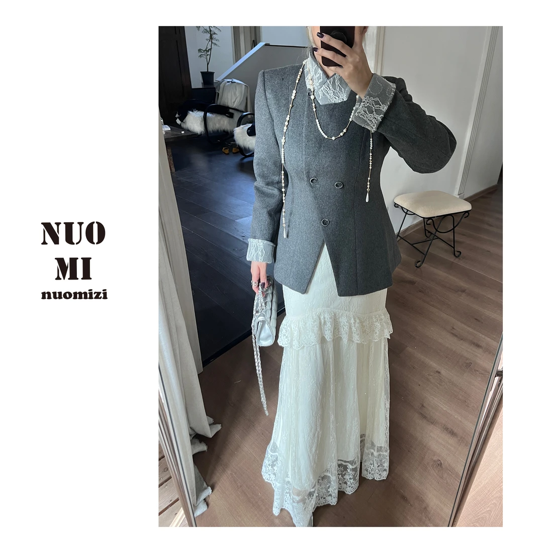 ZOZ糯米子[南山南]高级感简约高领毛呢外套女法式收腰短款外套