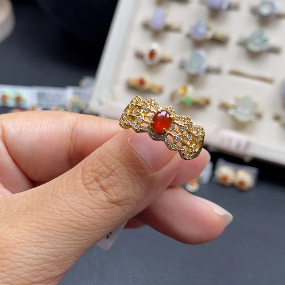 翡翠银S925镶嵌戒指