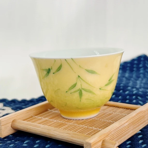手绘翠竹品茗杯小清新风茶杯