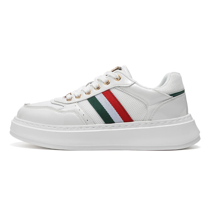 商场原单撤柜 夏季透气真皮牛皮休闲小白板鞋软底网面时尚男鞋