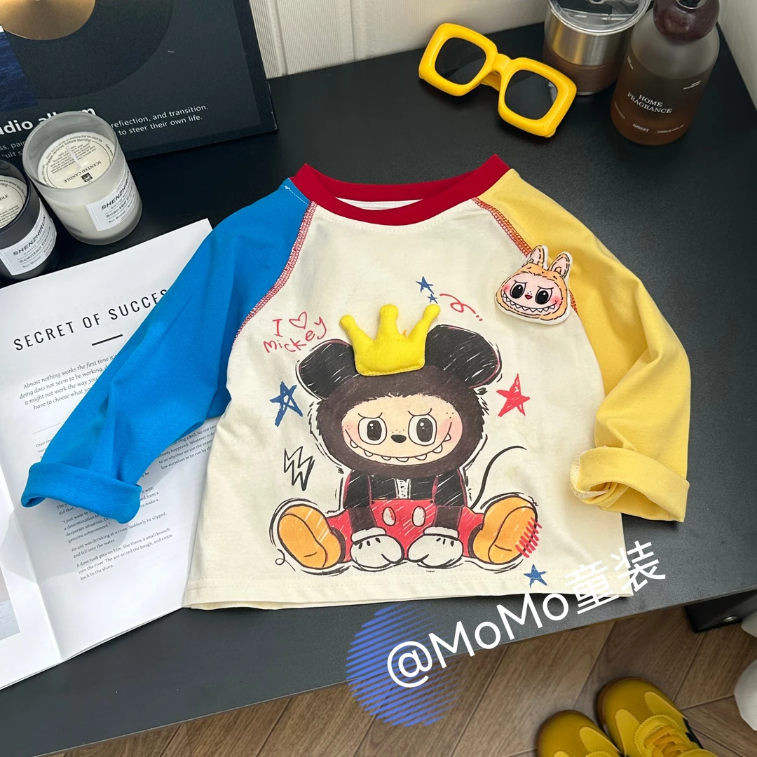 【秋季新款】2025秋装新款韩版儿童洋气时髦纯棉长袖T恤长袖打底