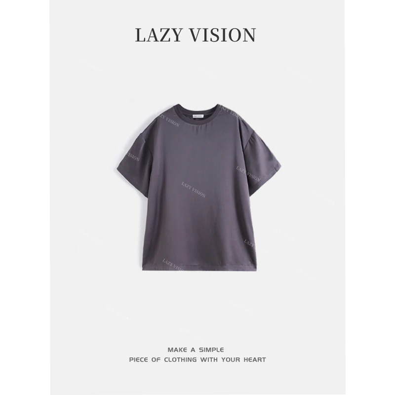 LAZYVISION桑蚕丝短袖女士T恤ZMD-28053小小