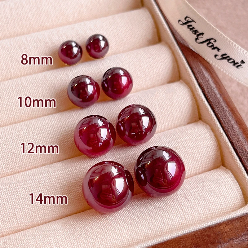 不锈钢耳饰 轻奢小众高级感紫霞红珍珠耳钉2025年爆款港风复古小