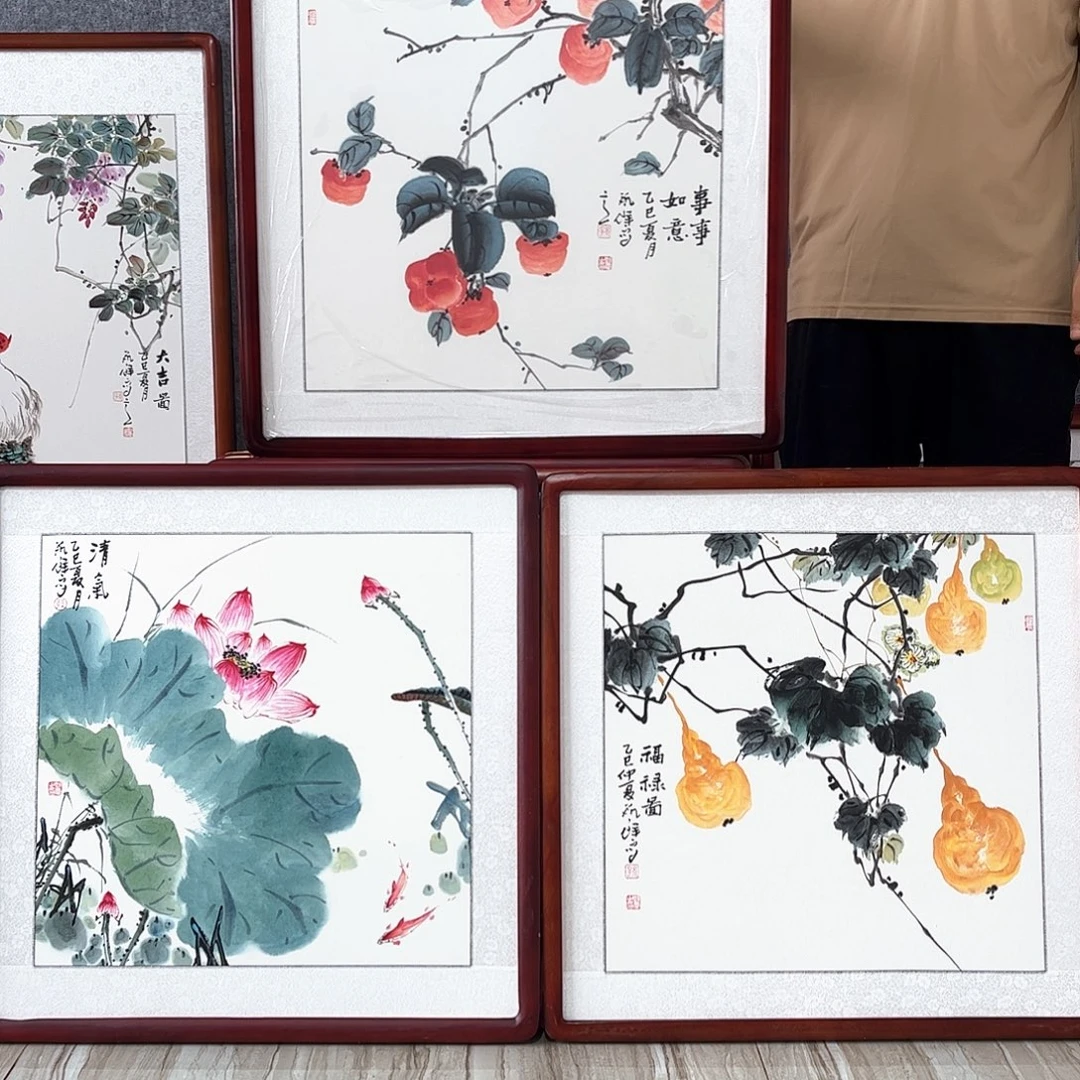 @***东国画书画作品带框63×63
