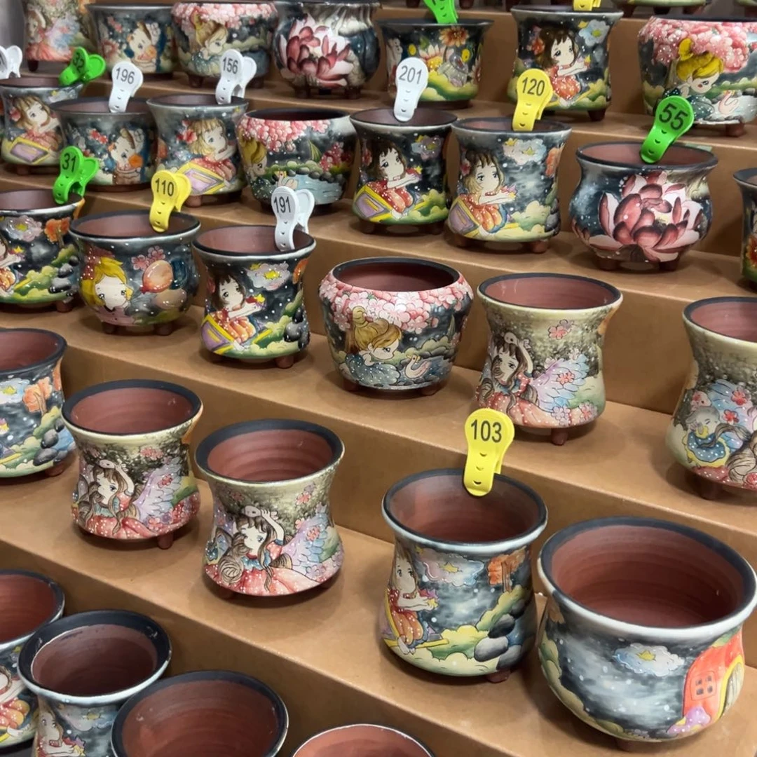 一***博手绘陶瓷花盆美盆