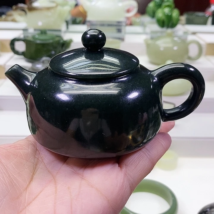 和田玉未镶嵌挂件茶壶170ml（微瑕）