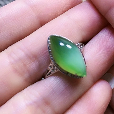 和田玉银S925镶嵌挂件