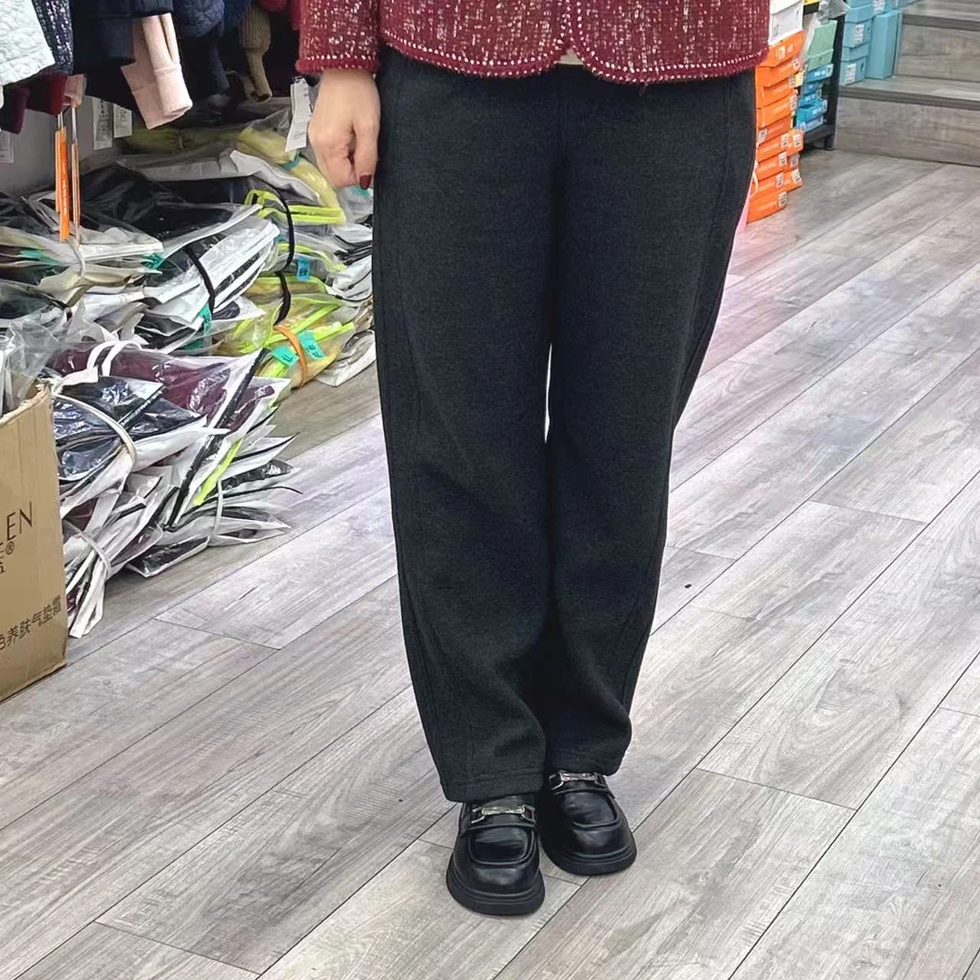 7817小直筒加厚秋季新款桑蚕丝直筒裤女裤宽松显瘦时尚百搭