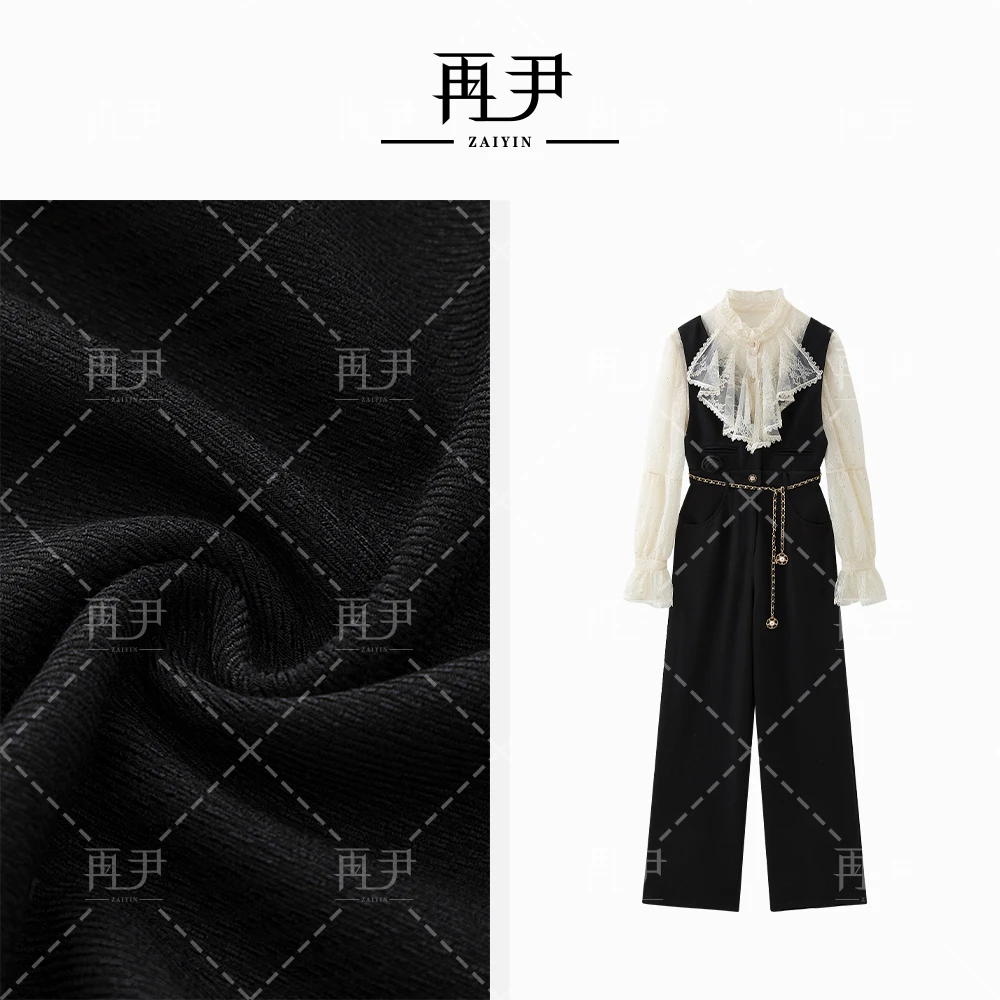 【雨藏花坞】新款小众设计师显瘦气质衬衫长裤连体套装GY25CT120097
