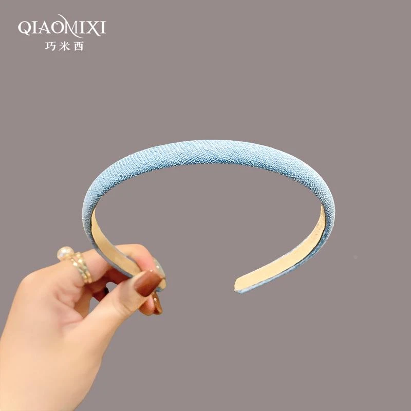 新款田园风蓝色发箍女春夏简约百搭高颅顶彩色压发发箍洗脸头箍女