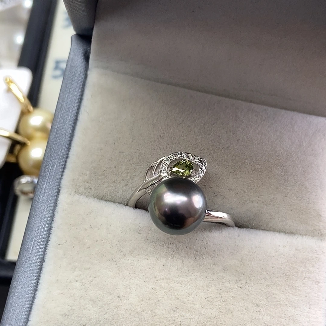 银S925镶嵌戒指海水珍珠