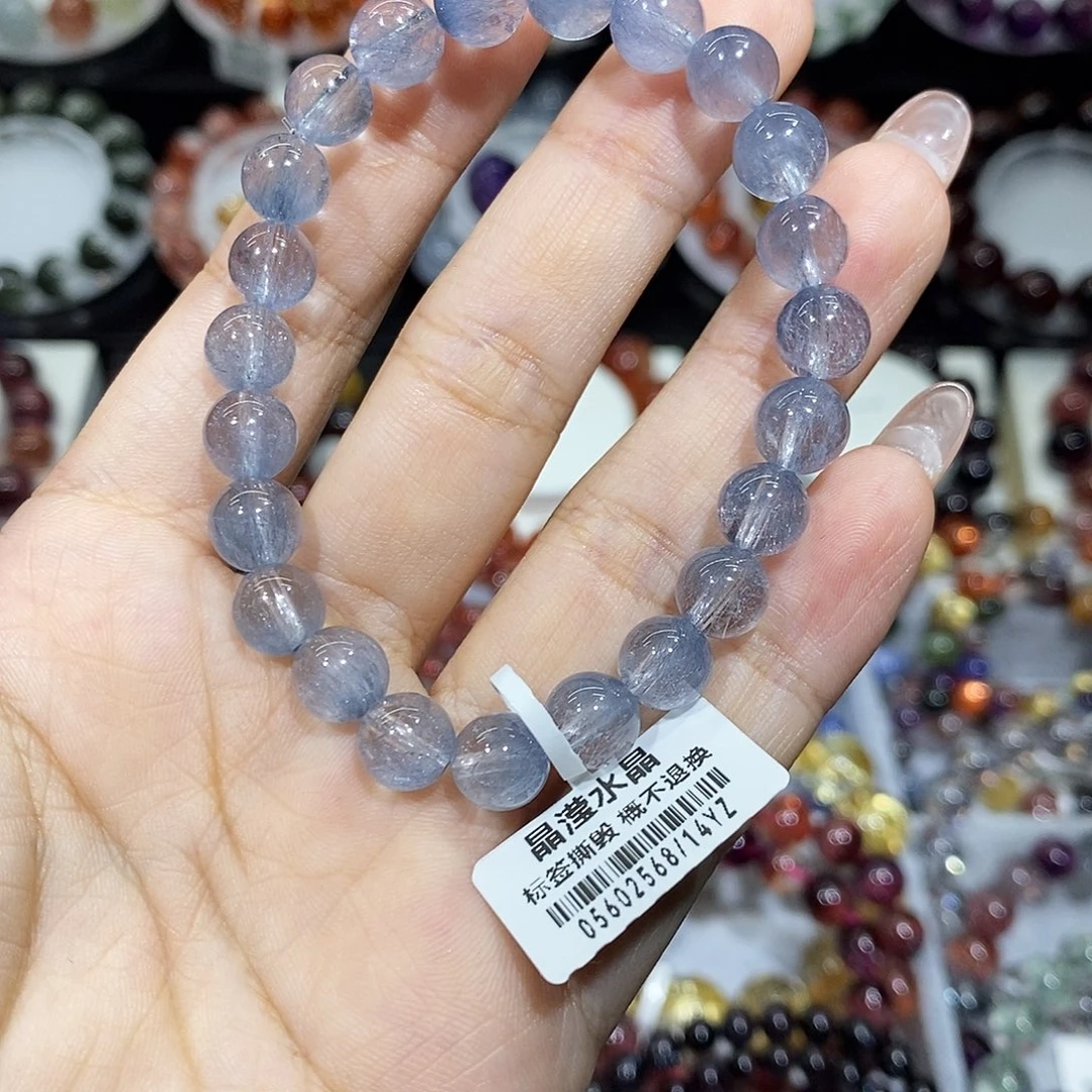 未镶嵌手串水晶钢丝蓝8
