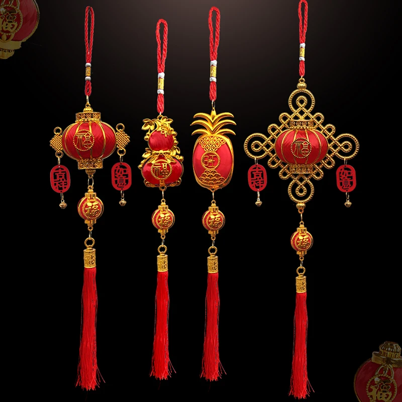 新款喜庆装饰小挂件丝光线灯笼葫芦福中国结厂家直销